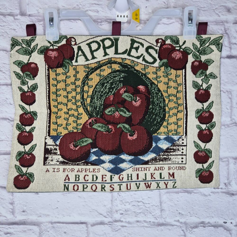 Vintage Fall Apple Tapestry Wall Hanging Cottagecore Farmhouse Country Decor 90s